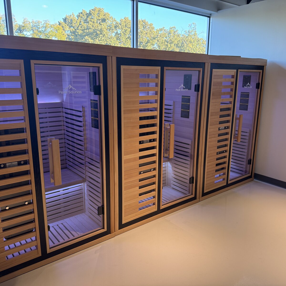 Infrared sauna cabins at Vital Athletic Recovery